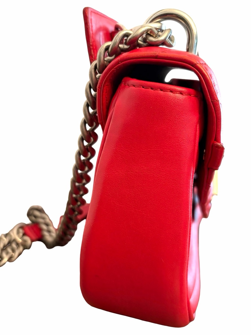 Louis Vuitton Red New Wave Calfskin Leather Crossbody Shoulder Bag MM Chain Link - Picture 11 of 16